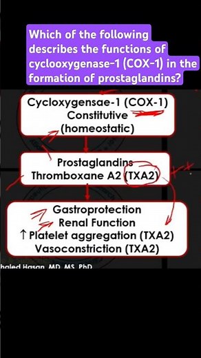 Describe the functions of cyclooxygenase-1 (COX-1) in the formation of prostaglandins
