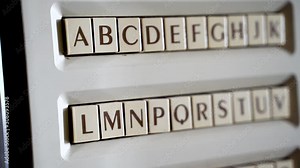 Numbers and letters of the alphabet of a Jukebox, old vintage music