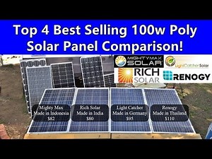 100w Polycrystalline 12v Solar Panel Showdown! Renogy vs Rich vs Lightcatcher vs Mightymax