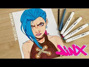 How to draw Arcane characters Jinx step by step