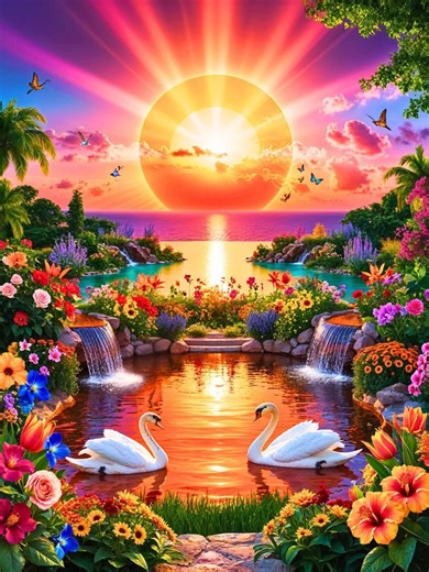 26K views · 1.4K reactions | Where the sunset meets serenity and love floats on water 廉 #GoldenHarmony #PeacefulParadise #fblifestyle | Express Digital-Relaxing Music | Facebook