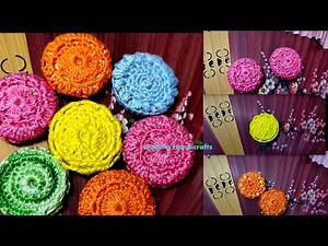How to make Crochet Buttons Tutorial /Designer buttons for Suits