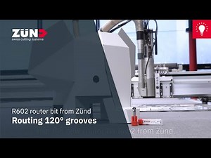 Routing 120° grooves with R602 router bit from Zünd