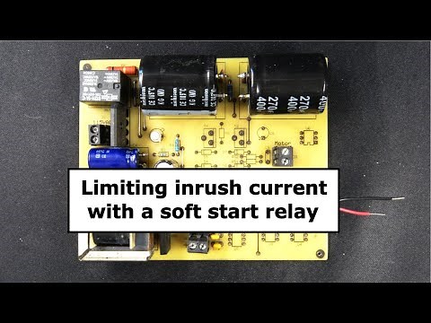 Limiting inrush current with a soft start relay