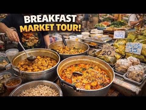 Best Thai Breakfast Food in Bangkok - Busy Morning market Food Tour