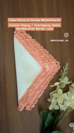 Crochet Overlapping Shell Border | Shell Edging Pattern | Handkerchief Crochet Border #crochet #diy