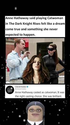 Anne Hathaway said playing Catwoman in The Dark Knight Rises was a dream come true #annehathaway