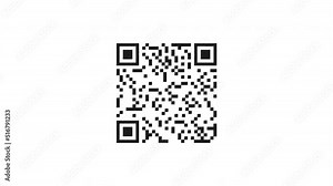 QR code. QR code for mobile app, payment and phone. Scan qr code icon. 4K video Stock Video