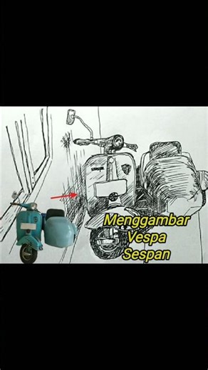 Menggambar vespa sespan #vespa #drawing #shorts