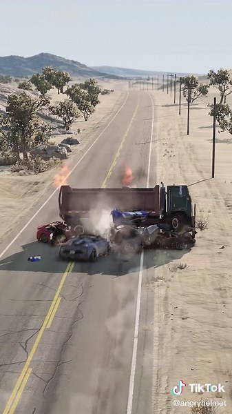 Realistic Highway Car Crashes #39