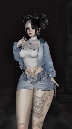 shop fofo on Instagram: "🆕 denim collection in shop “Kawaii x NO LOVE” I will be gifting 15 random people 1 FULL SET each🎁⬇️ ‼️RULES: -Follow me -Comment “Blue” or “Black” -Add the color you want to wishlist ‼️My shop link is in bio 🛍️ #imvu #shopfofo #denim #y2k #baddie"