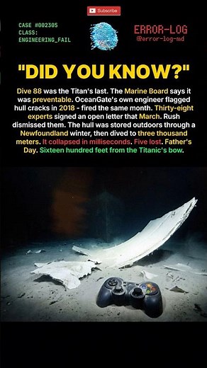 CASE 2305 - OceanGate Titan (2023) Game controller piloted to Titanic depth #shorts #engineering