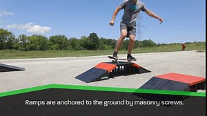 Polypropylene Wave Skateboard Ramp Set for Scooters, BMX Bikes and RC Cars - 600 lb. Maximum Weight Capacity