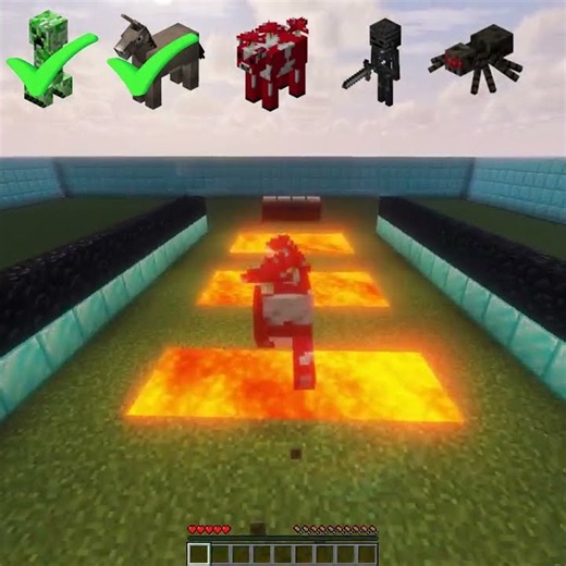 "All 5 Mobs SURVIVE the Lava Run! 🎉"