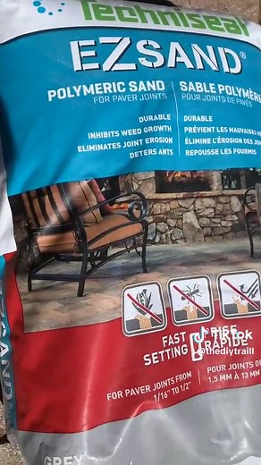 Spring patio clean up with new polymeric sand. #diy #thediytraill