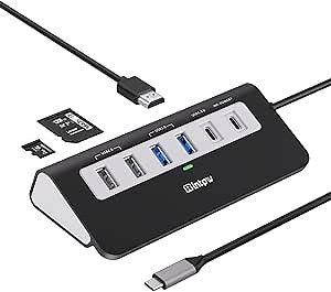USB C Hub, INTPW 9-in-1 USB Multiport Adapter with 4K HDMI, PD 100W, USB-C and 2 USB A 3.0 5Gbps, 2 USB A 2.0, SD/TF Card Reader, Aluminum USB Hub for Laptop, iPhone 16/15 Series, MacBook, iPad