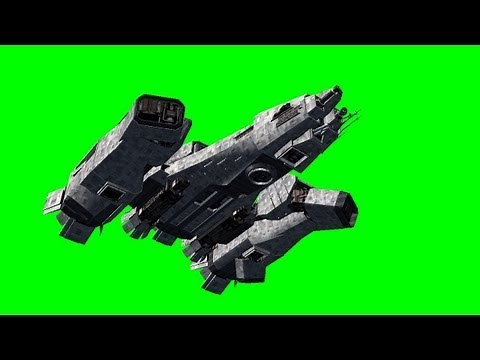 Spaceship FlyBy- green screen - free use