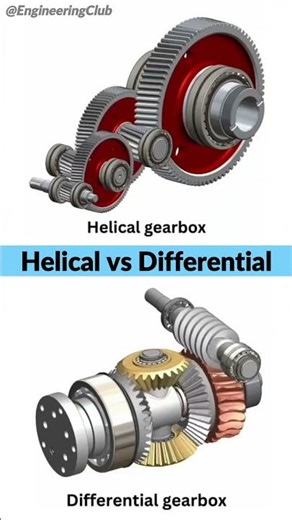 Helical Gear vs Differential Gear Working Mechanism ✅ #shorts #3d #cad