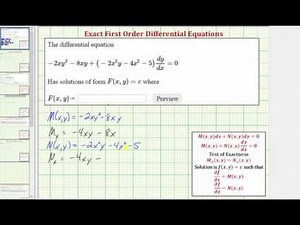 Ex 1: Solve an Exact Differential Equation