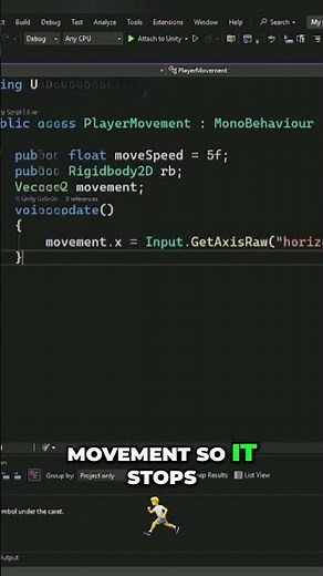 Fast 2D Player Movement Tutorial #shorts #unity #gamedev