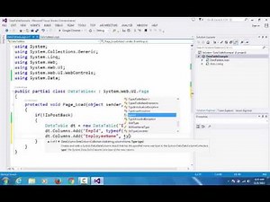 Custom DataTable Example in ASP.NET Using C# -Part 1