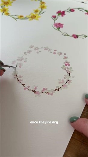 Watercolour florals 101: blossom wreath 💐