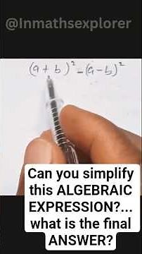 How to Simplify Algebraic Equations #algebraic expressions