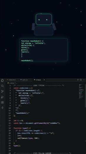 Cute Robot 🤖 #shorts #youtube #coding #programming #html #javascript #css #cute #robot #animation