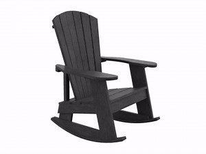 Durable Recycled Plastic Adirondack Rocker, Red Rock
