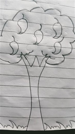 how to draw mango tree 🌳 #viralvideo #