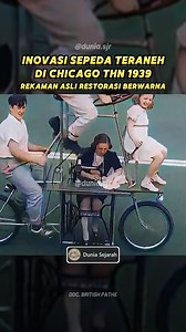 58K views · 476 reactions | Unik banget! Keluarga Steinlauf di Chicago dulu punya koleksi sepeda aneh yang mereka buat sendiri. Ada ayah dan anak gowes bareng, putrinya duduk di depan bikin sepeda makin ribet, sampai ibunya santai duduk menyamping sambil… jahit di atas sepeda! Kreatif sekaligus kocak, jadi tontonan langka di jalanan Amerika zaman dulu #SejarahUnik #SepedaAneh #KreatifBanget #Chicago #TempoDulu #LucuUnik #SejarahDunia #RetroVibes #FYP | Dunia Sejarah | Facebook