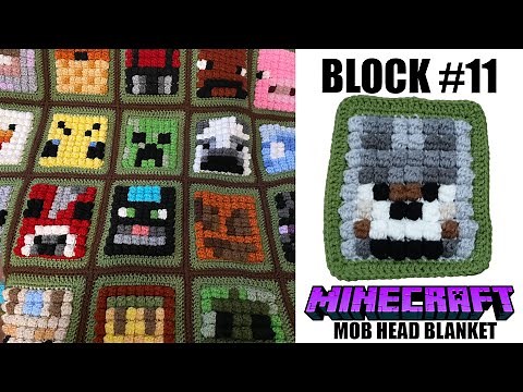 How to Crochet a Minecraft Mob Head Blanket: Block #11 The Wolf