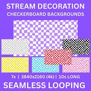 Checkerboard Backgrounds, Animated Checker Backdrops, Checked Design, 4k Seamless Loop, Vtuber Asset, Twitch Background - Etsy Canada