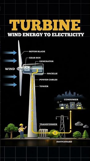 Wind Turbine Working Explained | Wind Energy to Electricity | How Windmill Generates Power #turbine
