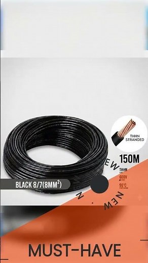 Boston THHN AWG 8/7, THWN 8.0mm² Stranded 150 Meters/Roll Black