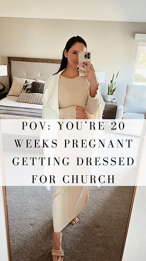 👋 I’m Chrissy, I am pregnant with my 6th kid and I love sharing practical bump friendly outfits that can be worn through any stage of motherhood! 🤰 Whether you are looking for pregnant, postpartum, breastfeeding friendly outfits or are a mama trying to find comfortable cute looks, I am here for you! This look is great for church (pregnant or not!) or a date night, brunch, baby shower, bridal shower, you name it! I plan on documenting what I am wearing to church every Sunday in hopes that it he