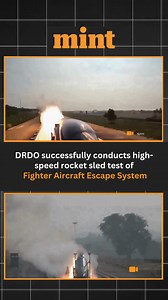 41K views · 484 reactions | #WATCH | DRDO (Defence Research and Development Organisation) successfully conducts high-speed rocket sled test of Fighter Aircraft Escape System. | Mint | Facebook