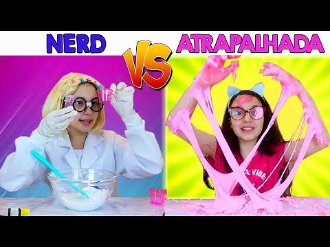NERD VS ATRAPALHADA FAZENDO SLIME - FÉRIAS #07 | Luluca