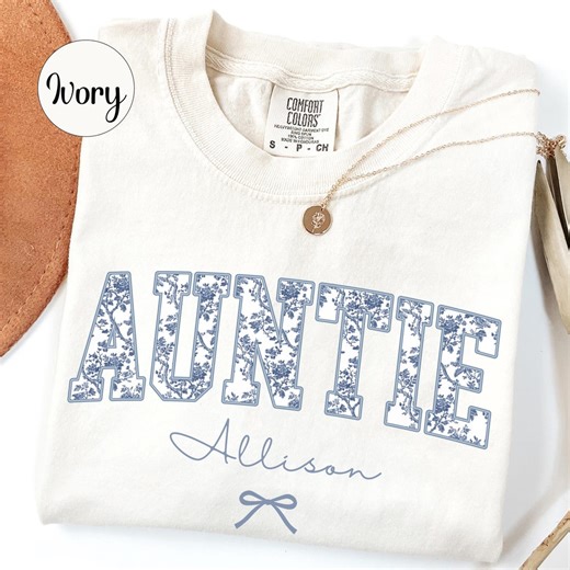 Personalized Aunt Shirt With Name, Custom Floral Auntie Tee, New Aunty Gift, Pregnancy Announcement Reveal to Sister, Aunt Birthday Gifts - Etsy