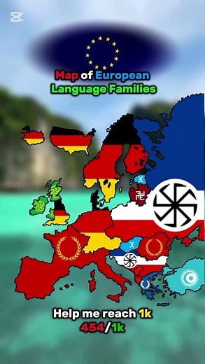 Map of European Language Families #europe #geographythroughmaps #map #mapping #history #geography