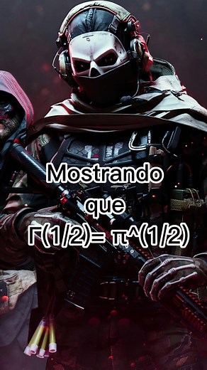 Desenvolvimento lindo para Γ(1/2), mostrando que é igual a √π. Lembrando que a integral gaussiana pode ser resolvida de outras formas ou simplesmente substituída, tendo em vista que é um resultado conhecido. #fy #foryou #paravoce #pravoce #matematica #ciencia #fyp #fypシ