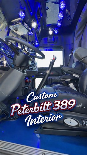 OTR Bandit on Instagram: "Custom Peterbilt 389 Interior. All Of The Parts Are From @4statetrucks @chromeshopmafia Get 10% Off Anything That Is Not Currently On Sale With Discount Code OTRB10 www.4statetrucks.com Stop By Their Joplin Missouri Store Interstate 44 Exit 4 Or Give Them A Call At 888-875-7787 #peterbilt #peterbilt389 #chrome #chickenlightsandchrome #fyp"