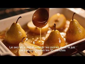 Recette de dessert : poires au four caramélisées au miel