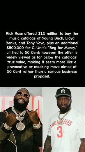Rick Ross just offered ONLY $2M for 50 Cent’s G-Unit catalog#shorts