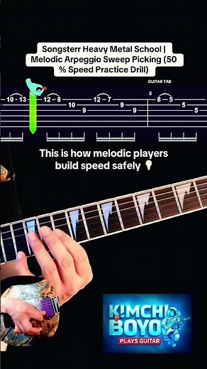 Songsterr Heavy Metal School | Melodic Arpeggio Sweep Picking (50 % Speed Practice Drill)