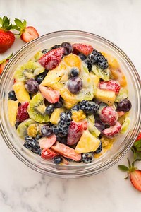 This homemade dressing makes the best fruit salad you'll ever have.