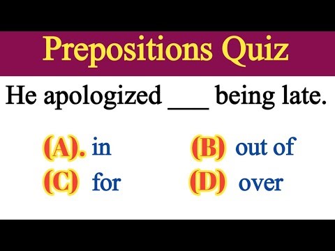 Prepositions Quiz in English Grammar | English Grammar Test for Beginners & Students | Prepositions