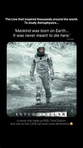 A line that made thousands join Astrophysics🚀🌌#interstellar #fyp #christophernolan #astrophysics #4k