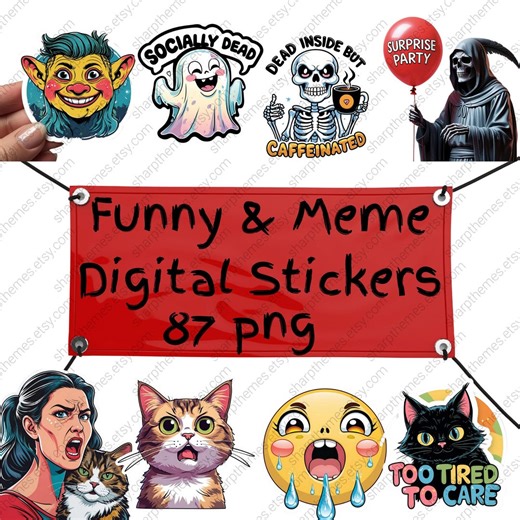 Funny Meme Digital Stickers PNG | Viral Internet Memes | Laptop, Planner & Journal Stickers - Etsy