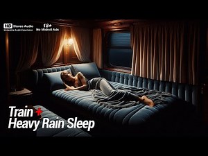Relaxing Train Ambience | Cozy Night Railway with Heavy Rain for Deep Sleep